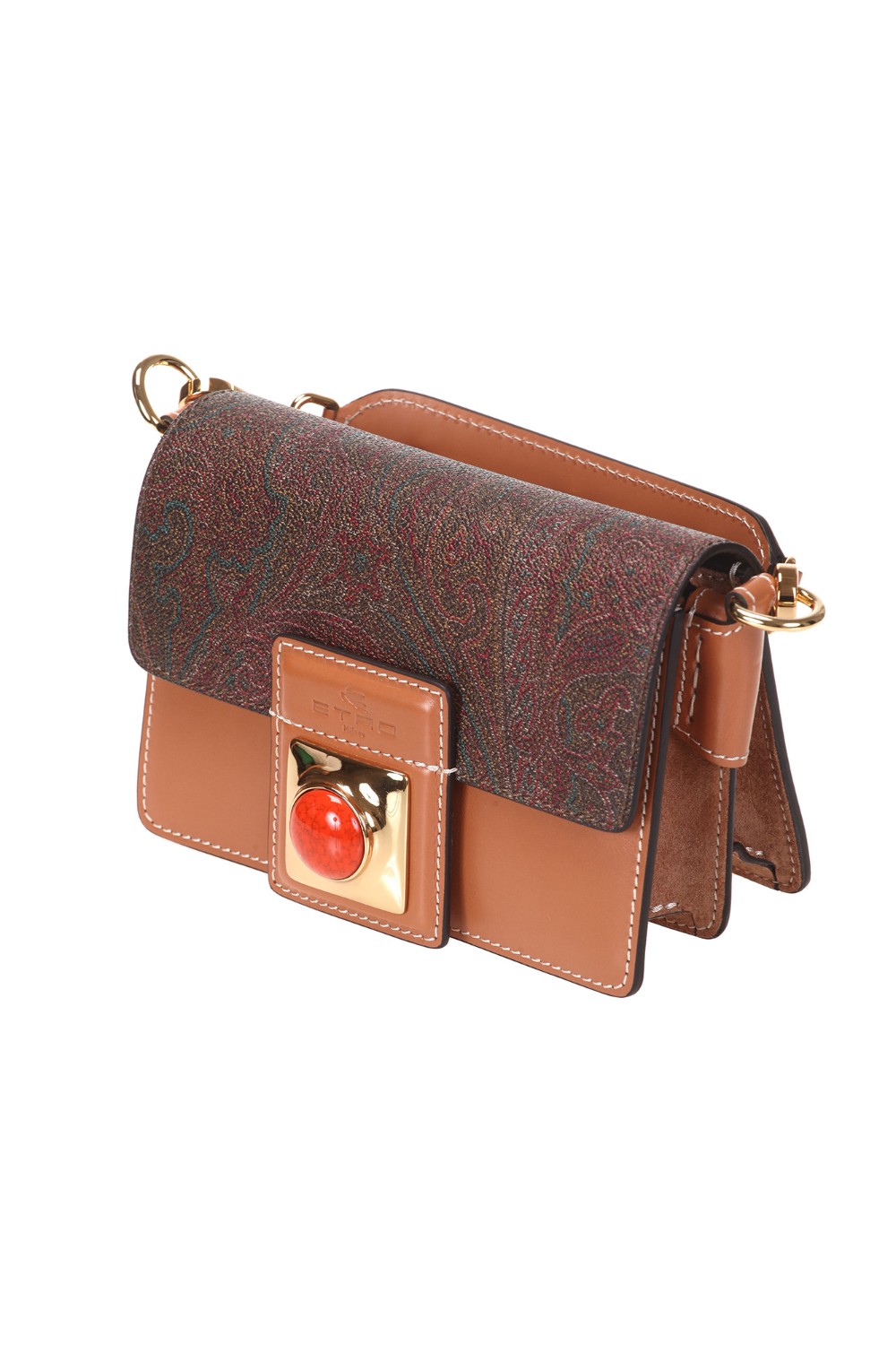 shop ETRO  Borsa: Etro borsa a mano Crown Me con pietre corallo.
Tessuto di cotone Paisley jacquard spalmato con grana opaca e doppiato in tela.
Tasca posteriore applicata.
Due scomparti interni.
Tasca interna applicata.
Manico in pelle removibile.
Tracolla regolabile e removibile altezza (luce) 45 cm.
Chiusura a calamita.
Accessori metallici con finitura dorata.
Fodera in tessuto logato ETRO.
Dimensioni: 17.5 x 12.5 x 9.5 cm.
Finiture: 100% pelle di vitello
Fodera: 66% cotone, 34% poliestere.
Fabbricato in Italia.. 1N762 8620-0602 number 7663737